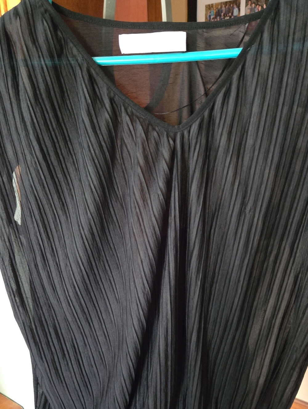 Zara Black Pleated V-Neck Blouse And Pants ! Perfect Outfit